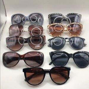 Curated bundle 9 trendy fashion style sunglasses variety of brands brand name.